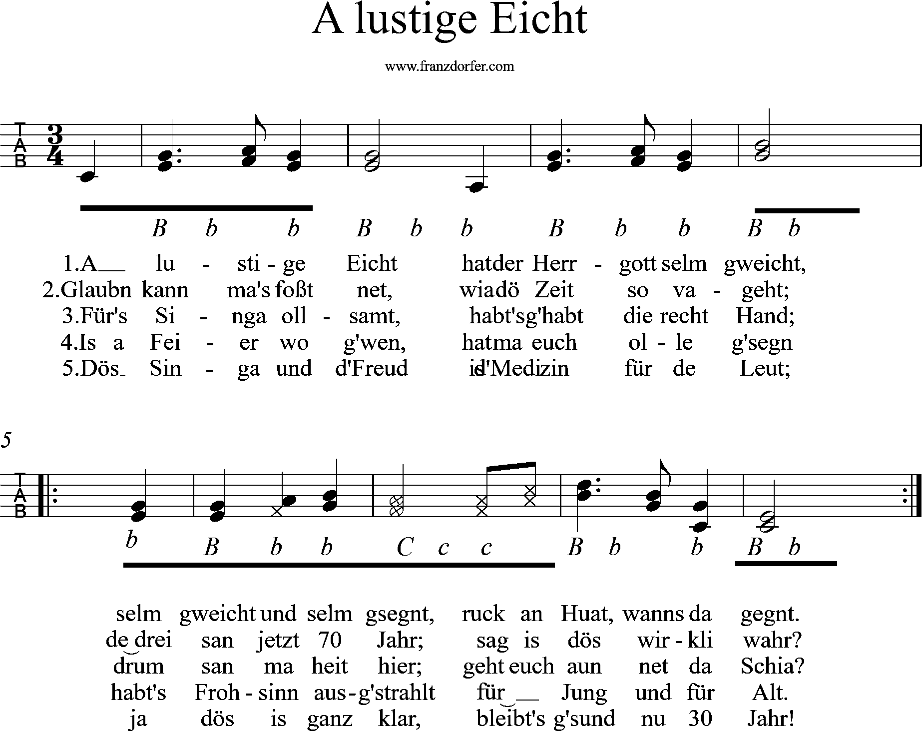 A lustige Eicht - Griffschrift Steirische Harmonika- lernen- A lustige Eicht